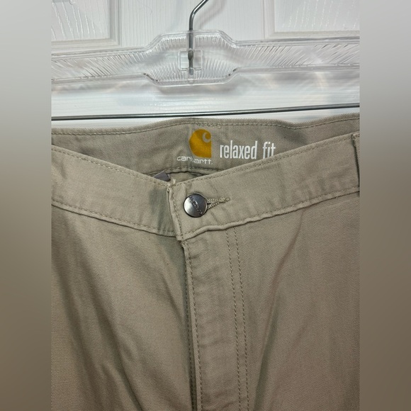 Carhartt Mens Pants size 38x30 Relaxed Fit tan grey - Picture 2 of 5